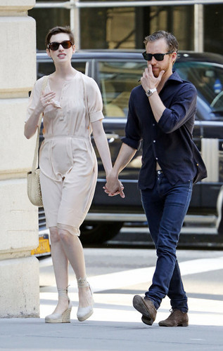 Anne Hathaway and Adam Shulman Take a Walk [July 12]