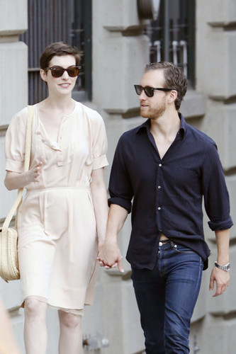  Anne Hathaway and Adam Shulman Take a Walk [July 12]