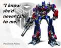Pessimist Prime is having trouble dating - transformers fan art