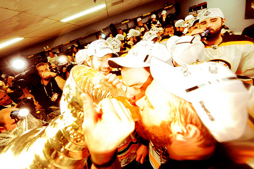  Stanley Cup 2011 - Locker Room Celebration - Tim Thomas