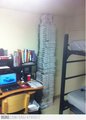 This dorm is 52 pizza boxes tall. - random photo