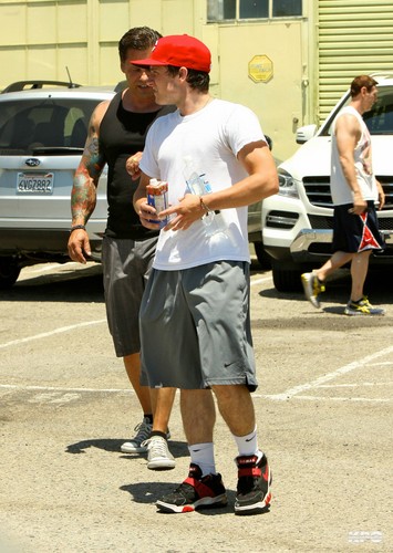 Josh and his dad after workout - July 20