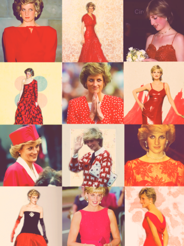 Princess Dianain red