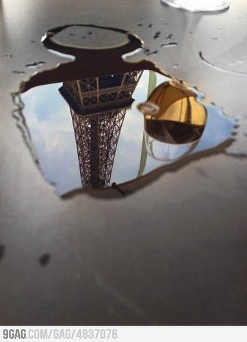  The eiffel tower in some spilt wine