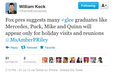 William Keck tweet- News on some graduated seniors - glee photo