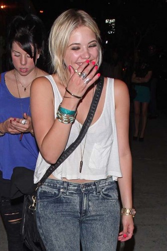  Ashley leaving Bootsy Bellow with Chord Overstreet in Hollywood