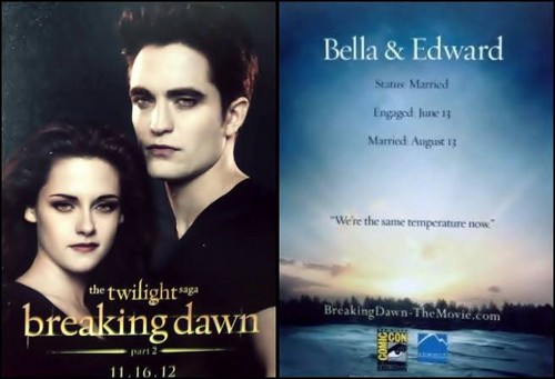  Bella & Edward Comic Con Promo Card