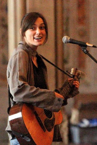  Keira on the set of their new movie "Can A Song Save Your Life?" in New York City