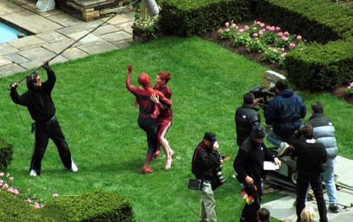  Kirsten behind the scenes of "Spider-Man"