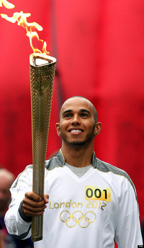  Lewis Hamilton Carrying The Olympic Torch