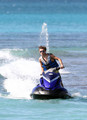 Nathan Sykes Jetskiing at Sandy Lane beach in Barbados - the-wanted photo