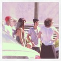 Selena and Justin coming out of the restaurant Sushi Dan, in Los Angeles  - justin-bieber-and-selena-gomez photo
