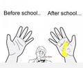 your hand before And after school - random photo