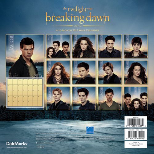 The Twilight Saga Breaking Dawn (Official Calendar & Bookmarks [2013