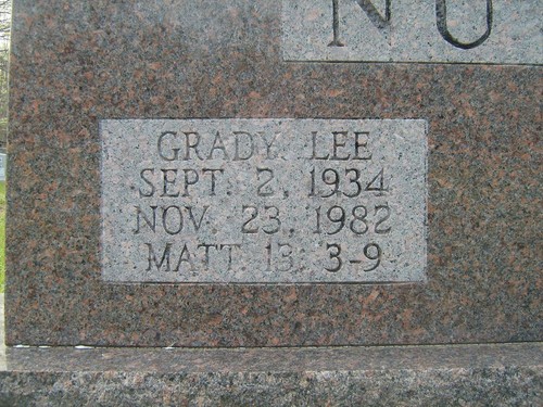  Grady Lee Nutt (September 2, 1934–November 23, 1982)