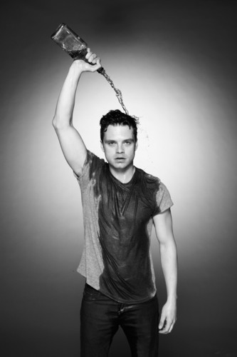 Sebastian Stan Gets Wet