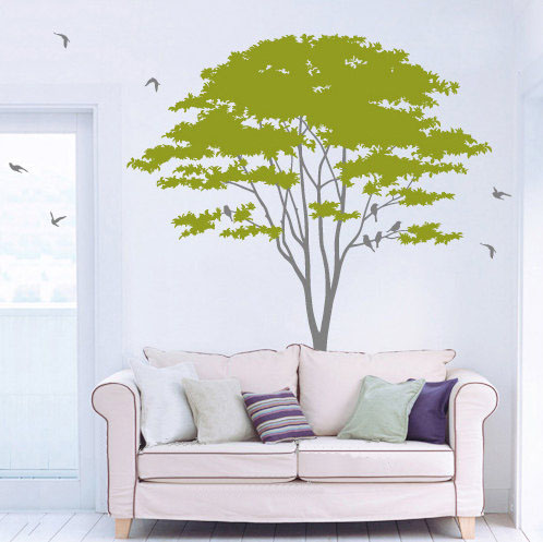  Summer дерево With Birds Стена Sticker