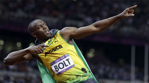  Usain Bolt wins 100m goud at London 2012