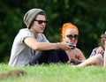 AUG 14TH - HARRY AT A PARK WITH FRIENDS - one-direction photo