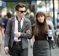 Chris Colfer & Lea Michele On Set in New York - glee photo