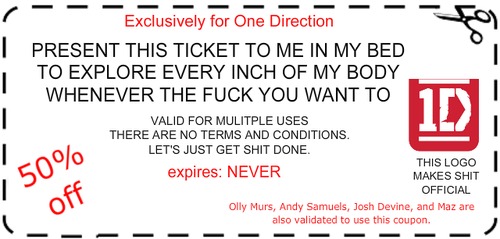  Coupon for one direction