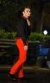 Lea Michele, Cory Monteith, Chris Colfer & Darren Criss Filming At A Park in New York - lea-michele photo