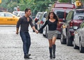 Lea Michele & Dean Geyer Filming in New York - glee photo