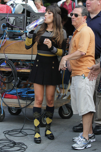 Lea Michele & Dean Geyer Filming in New York