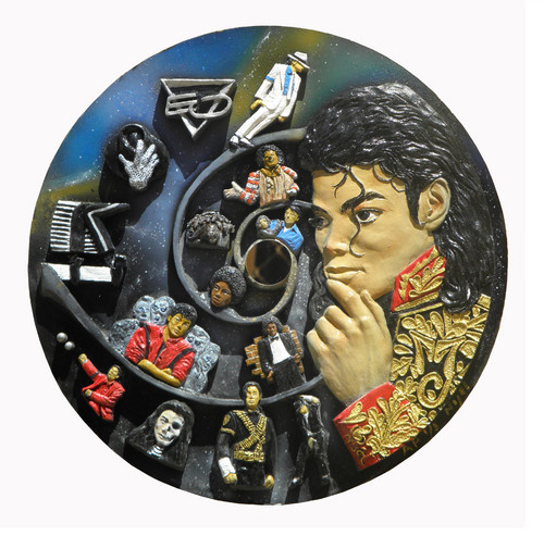  Michael Jackson "Man in the Mirror" sculpture سے طرف کی Nijel Binns