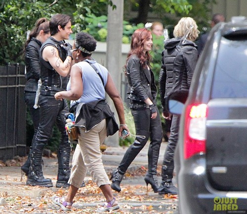 On the set of 'The Mortal Instruments: City of Bones' (August 20, 2012)
