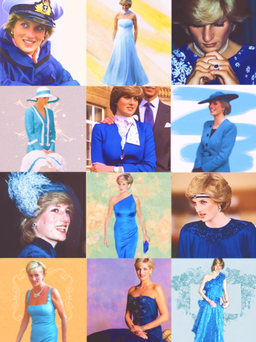 Princess Diana in blue