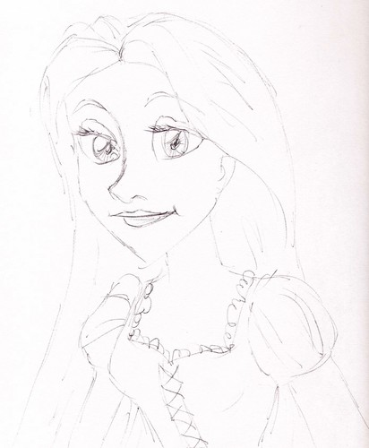 Rapunzel ballpoint sketches