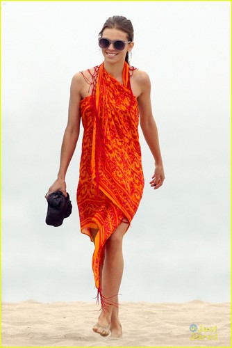 AnnaLynne at the beach with boyfriend Dominic Purcell in Los Angeles on Monday afternoon (August 27)