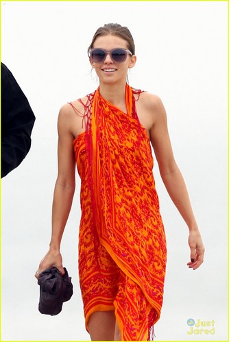  AnnaLynne at the 바닷가, 비치 with boyfriend Dominic Purcell in Los Angeles on Monday afternoon (August 27)