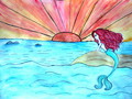 Ariel watercolor painting - disney-princess fan art