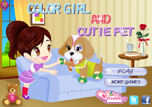  Color Girl and Cute Pet - Dresup24h.com