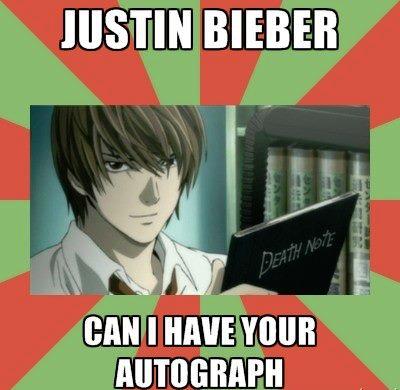  Justin Bieber.. Can I have your autograph?