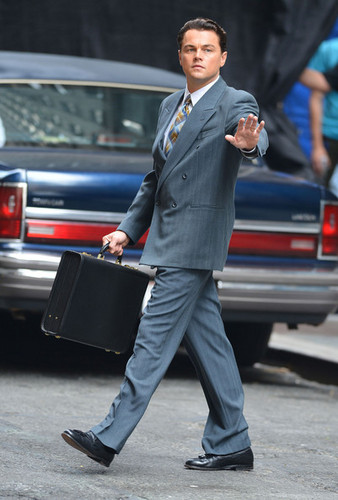 Leonardo DiCaprio On The Set Of 'The Wolf Of Wall Street'