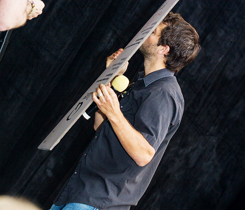 Misha kissing the SPN poster