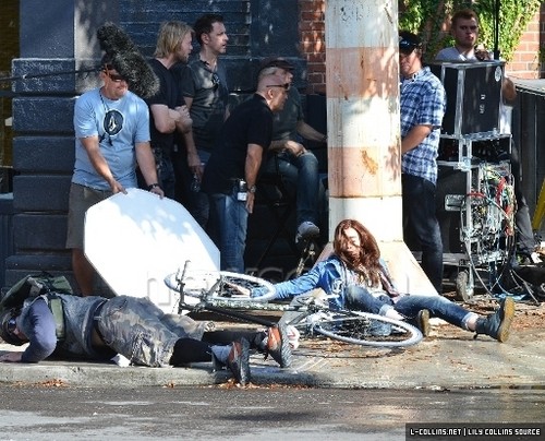  On the set of 'The Mortal Instruments: City of Bones' (August 21, 2012)