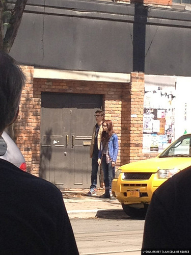 On the set of 'The Mortal Instruments: City of Bones' (August 21, 2012)