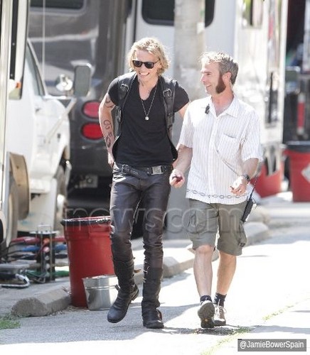 On the set of 'The Mortal Instruments: City of Bones' (August 23, 2012)