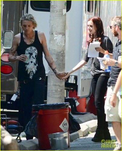  On the set of 'The Mortal Instruments: City of Bones' (August 24, 2012)