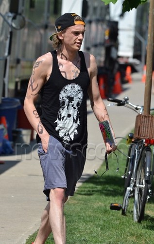 On the set of 'The Mortal Instruments: City of Bones' (August 24, 2012)