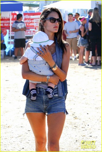 Alessandra Ambrosio holds her cute son Noah close while out and about (September 2) in Malibu