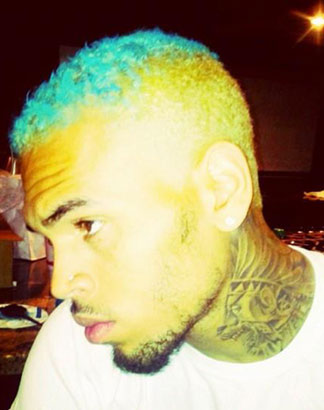  Chris Brown and his blue hair
