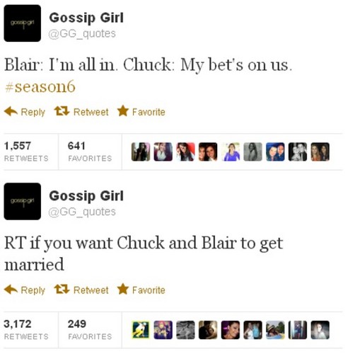 Chuck and Blair ruling over the GG Season 6 twitter buzz!!!