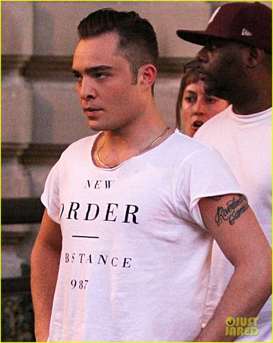  Ed spotted out and about on the set of GG