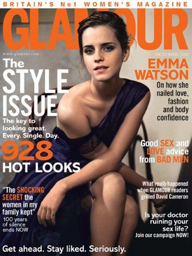 Emma on the cover of October 2012 issue of Glamour UK magazine