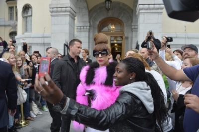  Lady GaGa leaving her hotel in Stockholm, Sweden